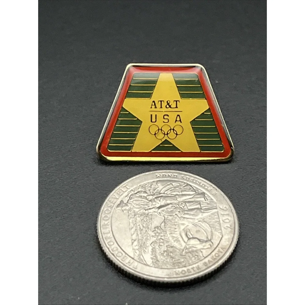 Vintage Olympic Games AT&T Team USA‎ Sponsor Phone Lapel Hat Pin